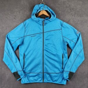Mammut Borah Hooded Fleece Jacket Mens XL Blue Full Zip Fleece Hooded 1010-16340